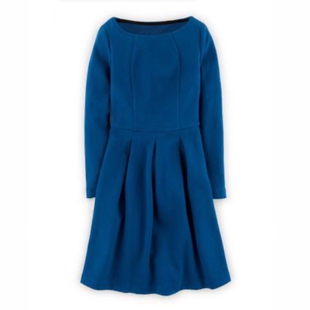 Boden Lindsey Long Sleeve Ponte Dress in Blue Size‎ 2 Petite